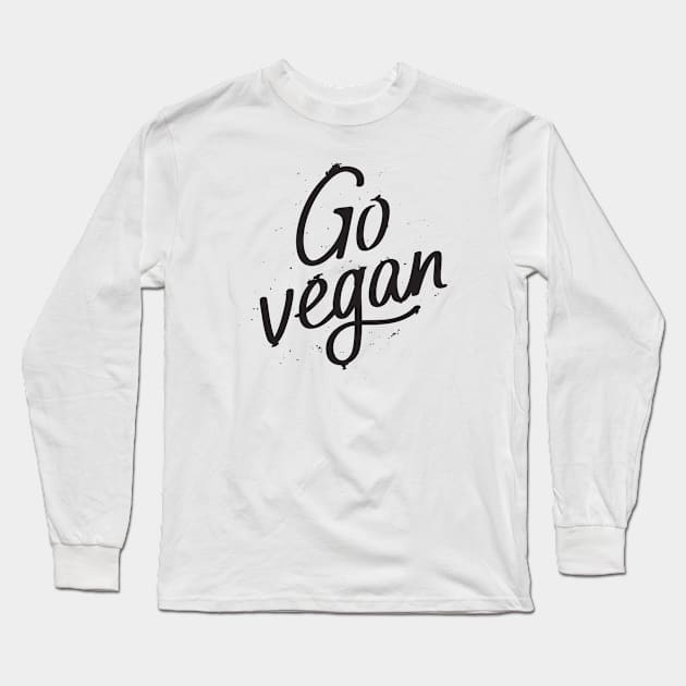 Go Vegan Long Sleeve T-Shirt by wahmsha